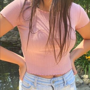 Romwe pink ruffle shirt size S